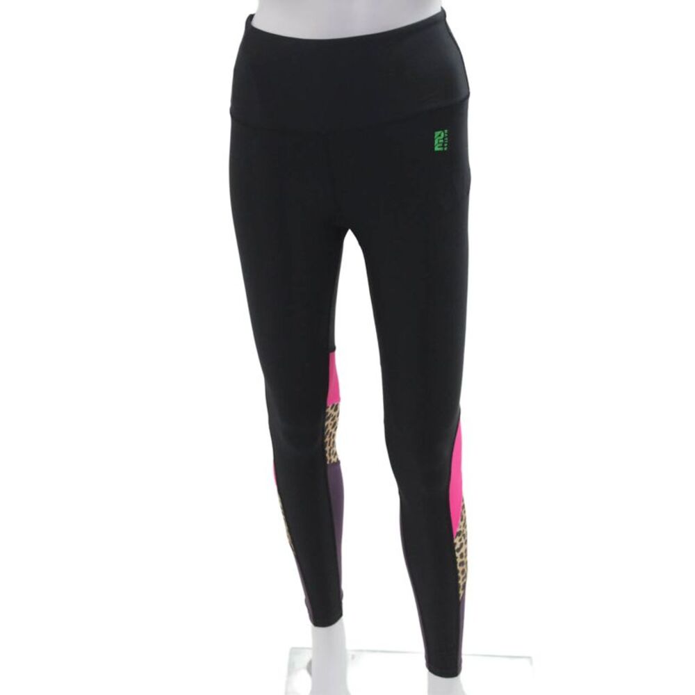P.E. Nation Women Ankle Jeggings Black Animal Print Polyester Size S